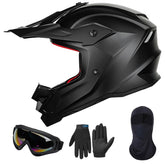 ILM Youth ATV Helmet front view in matte black offering full coverage
