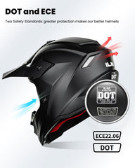 ILM Youth ATV Helmet side view with quick-release buckle for easy on/off