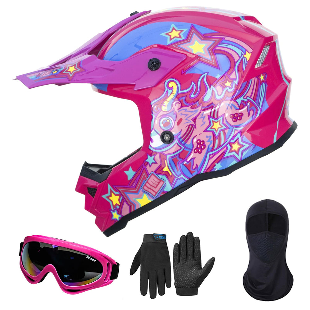 ILM Youth ATV Helmet Starlight Pony front view, lightweight protection for kids.
