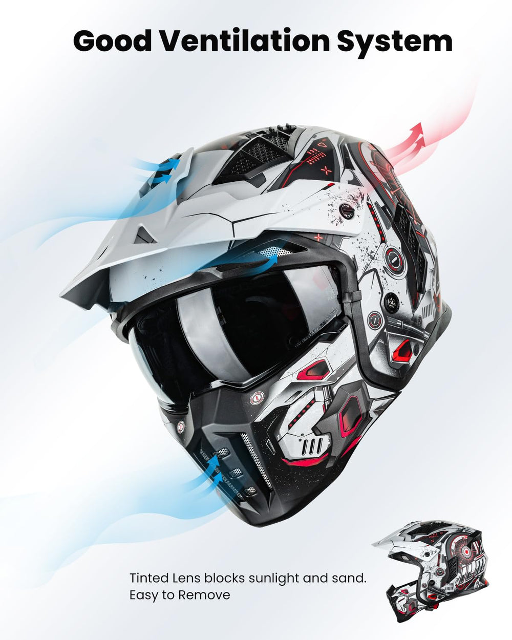 ILM Z302 nine-vent system provides airflow to keep you cool.
