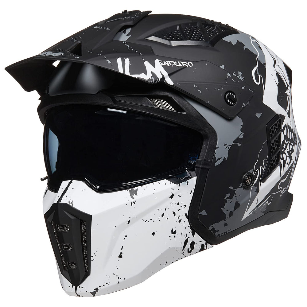 ILM Z302 open-face helmet front view with protective shell.