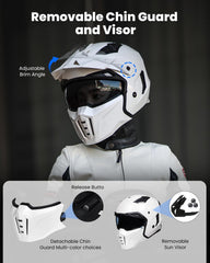 ILM Z302 open-face helmet white side view for versatile wear