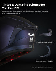 ILM Z501 chameleon purple helmet, clear visor close-up for unobstructed visibility.