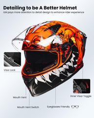 ILM Z501 mirrored fins add style and improved rearward visibility.