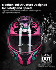 ILM Z501 mirrored visor reduces glare for sunny rides and improved focus.