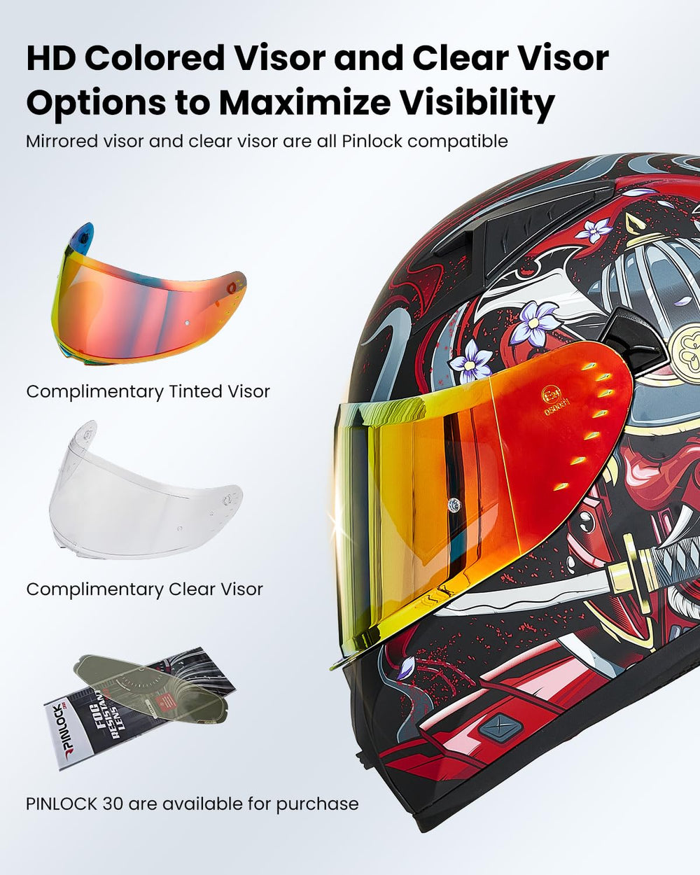 ILM Z501 pinlock-compatible visor for fog-free riding.