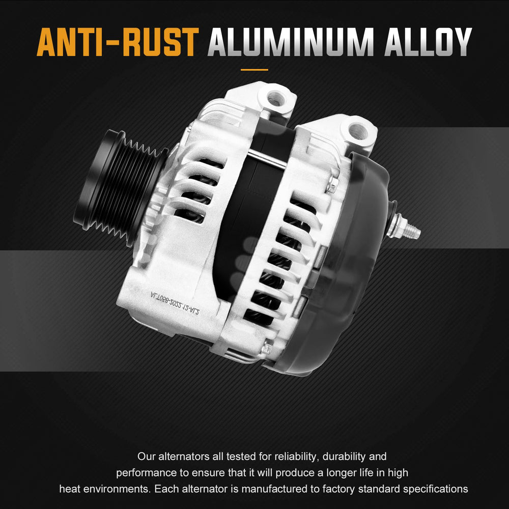 ILONPA 3.6L alternator close-up with 6-Groove clutch pulley