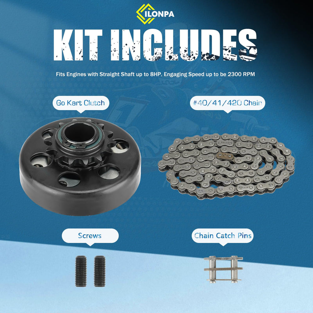 ILONPA centrifugal clutch durable steel body withstands heat and friction.