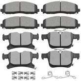 SCITOO Disc Brake Pad Set Front Semi-Metal Rear Ceramic 8PCS w/Hardware Fit For Chrysler For Grand Caravan 2021-2023,For Chrysler For Pacifica 2017-2022,For Chrysler For Voyager 2020-2022