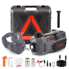 EFFIROSO Portable 5 Ton 12V Electric Car Jack Kit Hydraulic Floor Jack with Impact Wrench Tire Inflator Pump for Vehicle Emergency Repair Kit 11023lbs
