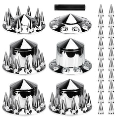 Aeagle front axle cover assembly with chrome finish protecting lug nuts from dirt