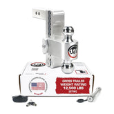 Weigh Safe 180-Degree Trailer Hitch - 8-Inch Drop, 2.5-Inch Receiver, Chrome Tow Balls, 18,500 GTW, 2-Piece Lock Set