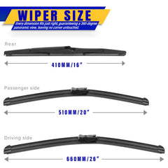 Rooppa Lexus RX wiper blades 20-inch front view for clear visibility
