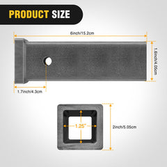 Nilight Hitch Adapter 1-1/4 x 6 Combo Bar | Weld-On Receiver Tube, Raw Steel