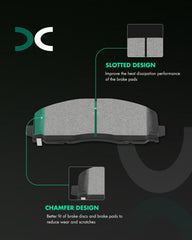 SCITOO Disc Brake Pad Set Front Semi-Metal Rear Ceramic 8PCS w/Hardware Fit For Chrysler For Grand Caravan 2021-2023,For Chrysler For Pacifica 2017-2022,For Chrysler For Voyager 2020-2022