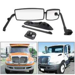 CPOWACE Door Mirror with Arm Black Fit for International 4300 4400 7400 7600 8500 8600 (right side)