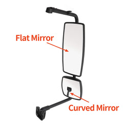 CPOWACE Door Mirror with Arm Black Fit for International 4300 4400 7400 7600 8500 8600 (right side)