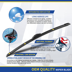 3 wipers Replacement for 2022 2021 2020 2019 2018 2017 Honda CRV CR-V, Windshield Wiper Blades Original Equipment Replacement - 26"+17"+12" (Set of 3) U/J HOOK