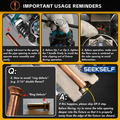 SEEKSELF Professional Brake Line Flaring Tool Kit for 45 & 37 Degree Single, Double and Bubble Flares, 3/16", 1/4", 5/16", 3/8" and 4.75mm Steel Copper Metal Tubing