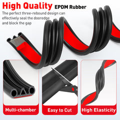 CHUANJI Tonneau Cover Seal Adhesive Tailgate Seal, Truck Topper Seal Rubber Weather Stripping with Triple Bulb, Camper Shell Seal Kit Replacement Parts Accessories(39.4Ft)