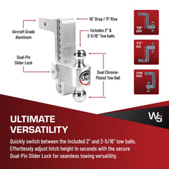 Weigh Safe CTB10-2.5-KA compatibility with 2.5-inch receivers and standard couplers