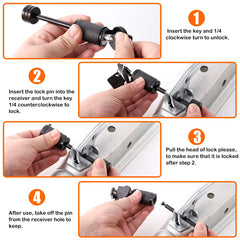CZC AUTO Hitch Lock Set | 5/8 inch Pin & 1/4 inch Coupler Pin, Fits 2 inch & 2-1/2 inch Receivers (Class III IV)