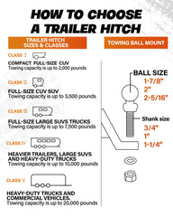 DEEAGLE 2-Inch Ball Hitch with Pin - Heavy-Duty 6000 lbs GTW, 2 Drop
