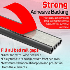 CHUANJI Tonneau Cover Seal Adhesive Tailgate Seal, Truck Topper Seal Rubber Weather Stripping with Triple Bulb, Camper Shell Seal Kit Replacement Parts Accessories(39.4Ft)