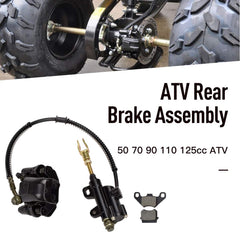 HIAORS Rear Brake Master Cylinder & Caliper Assembly for Tao Tao, Coolster ATVs