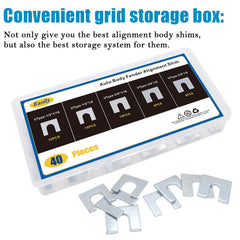 Easily 40pcs shim kit storage box keeps parts organized for quick access.