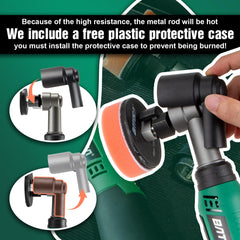 BATOCA S6 Mini Cordless Polisher for Car Detailing | 2x2.0Ah Batteries, Dual Action Heads, 4200-21000 RPM