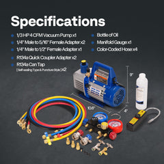 VIVOHOME color-coded hoses simplify high/low pressure connections.