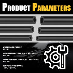 EWOJUYE 6Pcs Silicone Vacuum Hose Kit, 4.92ft Lengths with Clamps & Connectors – Automotive Vacuum Lines