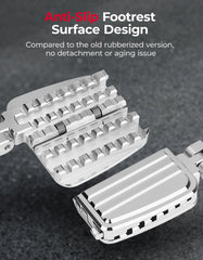 KEMIMOTO CNC Aluminum Highway Pegs with Expandable Heel Rests – 1.25-inch Engine Guard Compatible