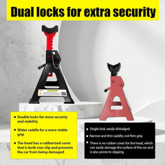 YATOINTO Jack Stands 3 Ton (6,600 LBs) with Double Pin Locking, Car Jack Stand 11.22"-16.54" Adjustable with Rubber Pads, Jack Stands for Trucks,Home,Garage, SUV, Pickup,Car,UTV/ATV,1 Pair