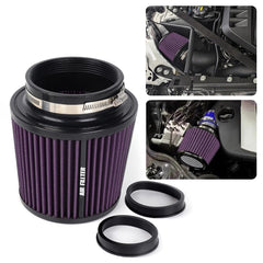 MIADILA 3 Sizes Inlet Cold Air Intake Filter – High Flow Purple Cone (3in, 3.5in, 4in)