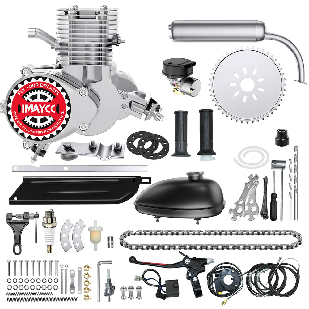 IMAYCC 100cc engine kit installation demonstrates easy setup for extended rides.