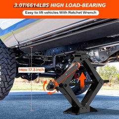 IMAYCC 3 Ton scissor jack ratchet wrench included for effortless lifting