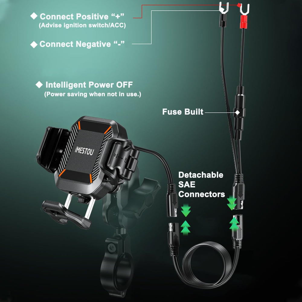 iMESTOU 360-degree rotation enables portrait or landscape use while riding