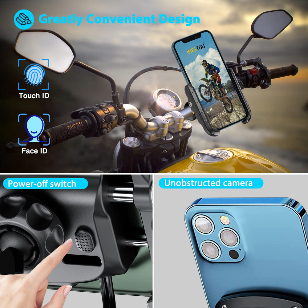 iMESTOU aluminum handlebar mount securely stabilizes devices on bumps