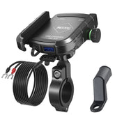 iMESTOU motorcycle phone mount with USB charger for quick access on rides