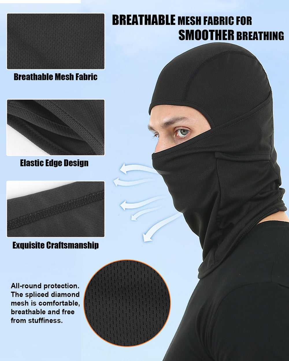 immoono pink balaclava breathable fabric for wind protection