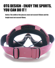 immoono pink lenses close-up showing anti-fog and UV protection