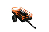 MotoAlliance Impact Implements steel bed trailer with a solid cargo area for dirt, gravel, or mulch.