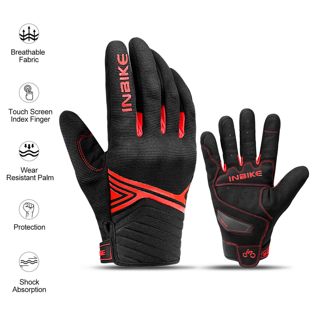 INBIKE gloves pull tab enables quick on/off at the wrist.