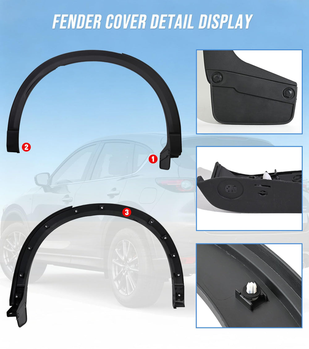 INCEPRIPARI close-up of textured black fender trim for CX-5, durable surface