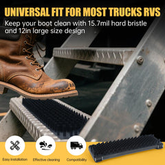 Indiedouker thick 15mil bristles lift dirt from boots effectively.