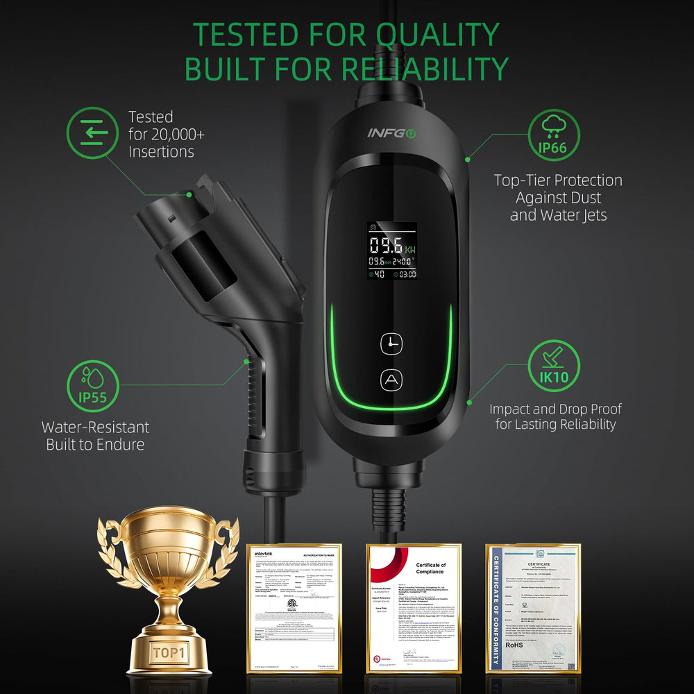 INFGO Level 2 charger offers adjustable current from 8 to 40A