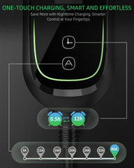 INFGO Level 2 EV Charger LCD display shows real-time charging data