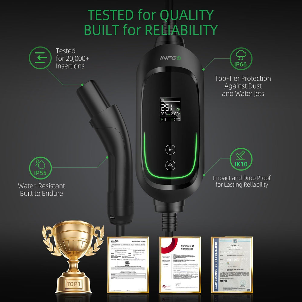 INFGO IP66 waterproof rating for outdoor charging